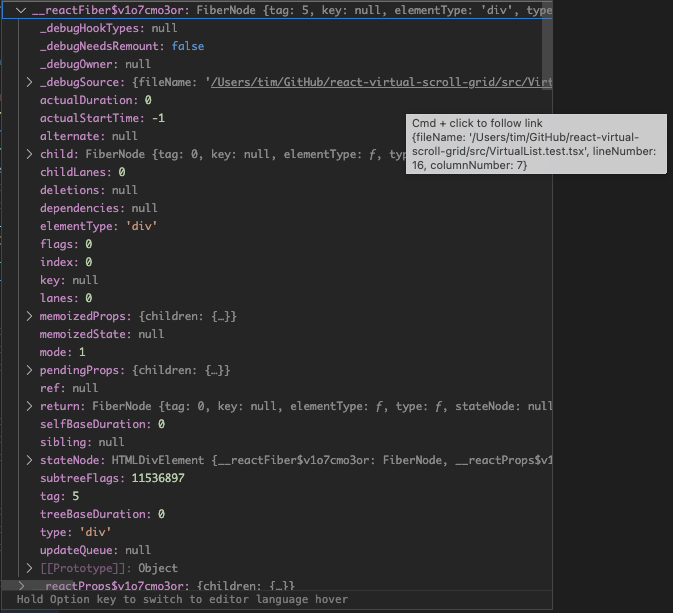React Fiber in Visual Studio Code Debugger