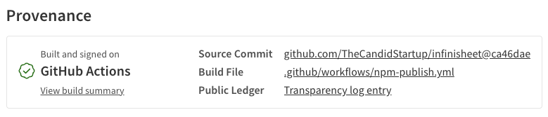 Infinisheet NPM Providence Statement